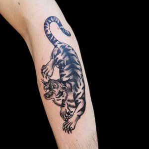 Mad Science Tattoo Den Haag Albert Nijssen tijger op arm