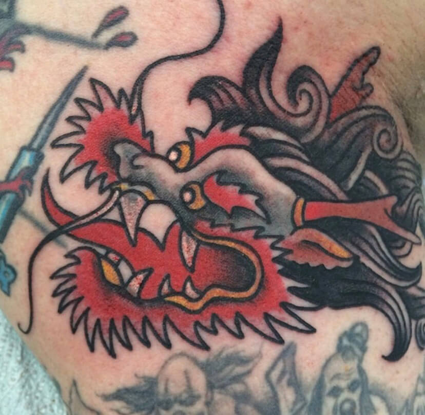 Cameron Randall dragon color tattoo
